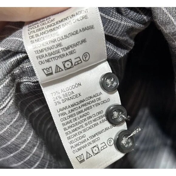 Tommy Bahama Men's Big & Tall 3XLT Fog Grey Lazlo Ombre Stripe Silk Blend Shirt - Picture 7 of 9